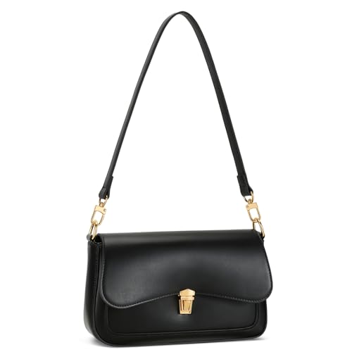 Image of KKXIU Small Shoulder Bag for Women Cute Hobo Handbags Mini Clutch Purses | Classic Trendy Retro Underarm Crossbody Bag with Detachable Straps, Zipper Closure