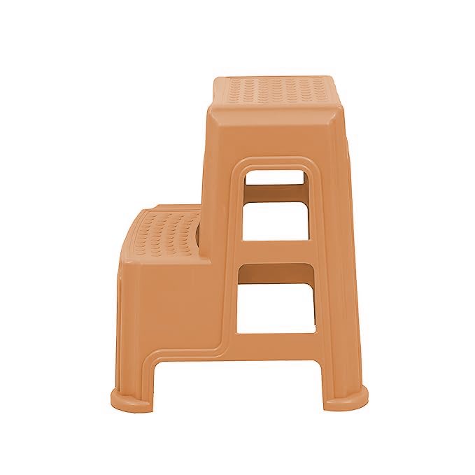 Image of SKYGLAMOUR Supreme 2-Step Heavy Duty Multi-Purpose Plastic Stool for Kitchen,Office and Home Use with Weight Bearing Capacity Upto 150 Kg (Color: Amber Gold, Pack of 2)
