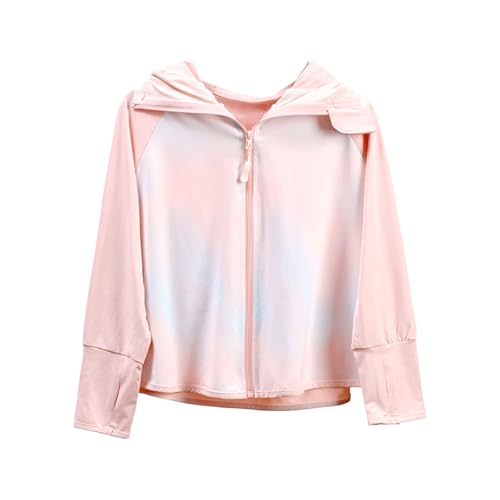 Kids Cooling Ice Silk UPF50+ Sun Protection Hoodies Trendy Tie Dye Zip-Up Sun Shirt Girls Boys Hooded Jacket for 2-12 Years