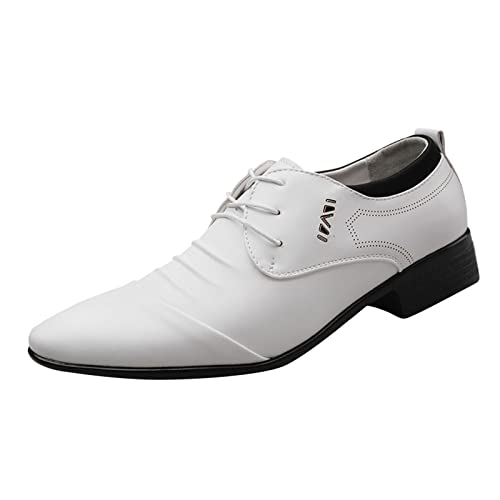 Zapatos de cuero para hombres con tacón bajo y cordones estilo negocio