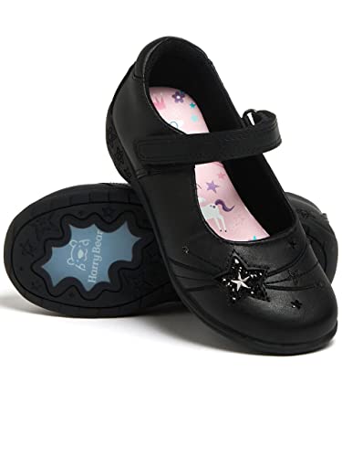 Harry Bear Girls School Shoes | Unicorn Girls Shoes | Back to School | Black 9