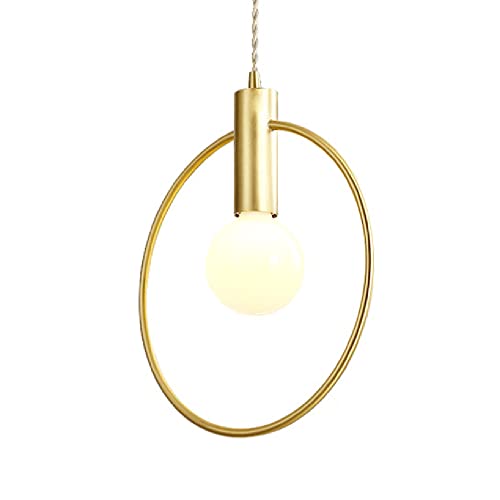 Lámpara colgante circular moderna de metal retro con luz LED para la isla de cocina y la sala