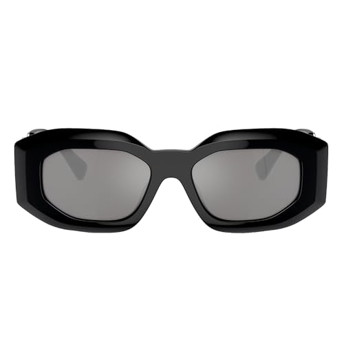 Versace VE 4425U 54226G Black Plastic Irregular Sunglasses Silver Mirror Lens2