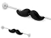 Industrial bar 316L Surgical 14g 38mm-1-1/2" Industrial Barbell with Mustache
