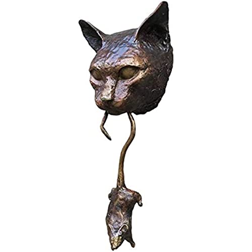 Battente per porta a forma di topo gatto, scultura in resina battente per porta di gatto, arte creativa da appendere, decorazione da parete per porta d'ingresso