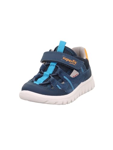Superfit Jungen Sport7 Mini Sneaker, Blau Orange 8000, 21 EU Weit