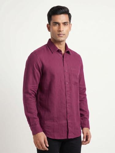 Image of Men's Regular Fit 100% Cotton Solid Casual Shirt