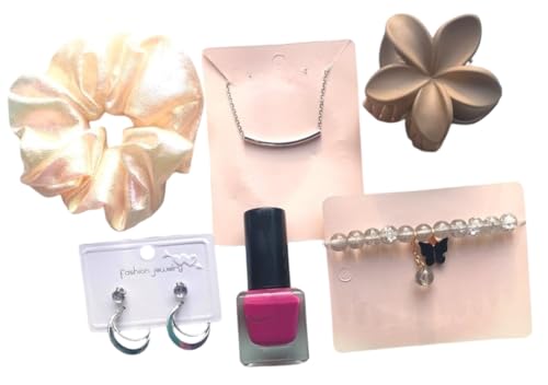 Image of Gift Hamper Styling Fashion Accessories Nacklase Chain, Srunchies, earrings, Nailpolish, Hair culture, & Braclate with Box