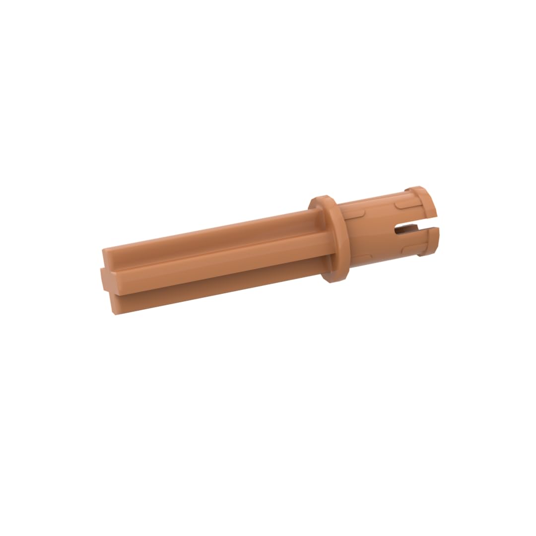 Gobricks Shaft Bolt Connection Technic Axle Pin 3L with Friction Ridges Lengthwise and 2L Axle 18651 GDS-930 50Pieces Compatible with Lego Classic Bulk Toy MOC Color:Medium Nougat 312