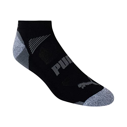 Puma Men's No Show Socks - 10 Pairs (Black) #TOP1