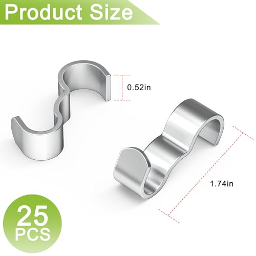 Image of 25 Pack Molding Hooks,Steel Picture Rail Hangers Hooks,Wide Picture Rail Molding Hooks (Silver)