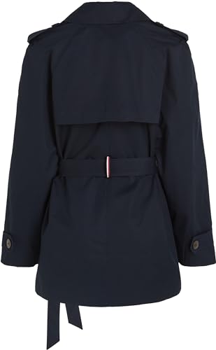 Tommy Hilfiger COTTON SHORT TRENCH Gewebte Jacken Damen, Blau (Desert Sky), 38 – Ansicht 6