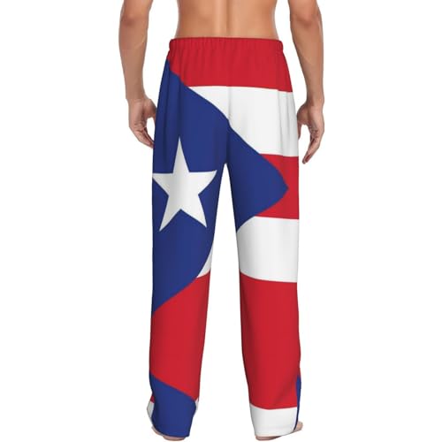 Puerto Rico Flag Mens Pajama Funny Lounge Pant Soft Pyjama Trousers Bottoms With Pockets Drawstring Elastic Waist Pant3