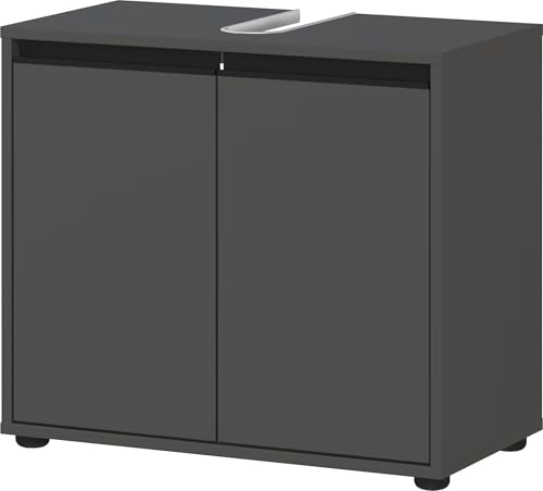 Germania Waschbeckenunterschrank 2200-547 GW-Lemont, in Graphit, mit Siphonausschnitt, 63 x 55 x 34 cm (BxHxT)