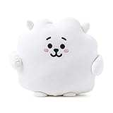BT21 RJ Pong Pong Character Plush Figure Decorative Pillow Sofa Cushion, 15 x 13.4 Inches, White