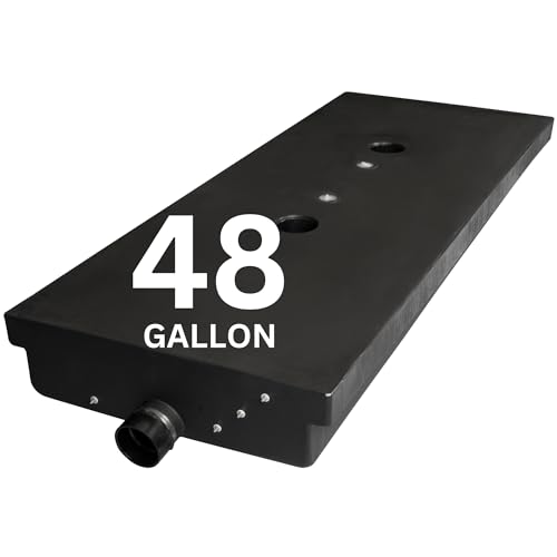 Ameri-Kart 48 Gallon RV Black Water Tank Leak-Proof RV Water Storage Tank for Toilets in Campers Trailers Motorhomes and RVs End Discharge 70 x 28 x 8 (HT-1103)