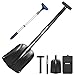 AKOZLIN 雪かきスコップ アルミ合金 除雪 車載スコップ 持ち運び便利 伸縮式ハンドル54-82cm調節可能 雪落とし 収納バッグ付き スノースクレーパー付き 軽量 組み立てが簡単