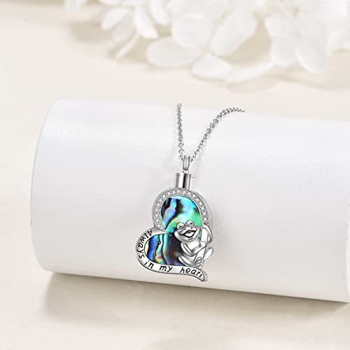 Axeluna Frog Urn Necklace For Ashes Sterling Silver Abalone Shell Frog Cremation Jewelry For Women Men #TOP4