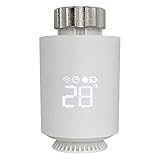 Moslalo Heizkörperthermostat Elektronisch | Radiator Thermostat heizung digital | Programmierbares WLAN Erweiterbares Heizungsthermostat | Kompatibel für Google-Home und AIexa