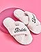 xo, Fetti Bride Slippers, White Fur, S/M | Bachelorette Party Decorations, Wedding Day Sandals, Bridesmaid Gift, Bridal Shower Party Favor