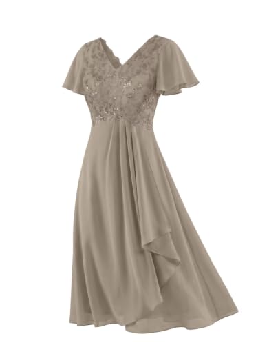 Rehearsal Dinner Dresses for Mother of The Bride Lace Applique Midi Gown