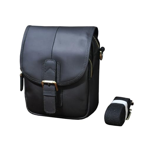Le'aokuu Men Leather Fashion Mini Messenger Crossbody Bag Designer Hook Organizer Waist Belt Bag Pack Cigarette Case