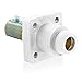 Leviton 18R24-UW 18 Series Single Pole Cam Type Female Panel Receptacle, Ball Nose, Double Set Screw Termination, 90 Degrees, Cable Range #2-4/0, 400 Amp Max, White