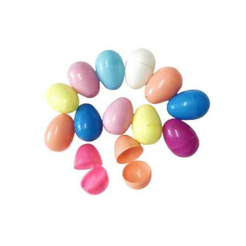 Didiseaon 24 Piezas Huevos de Pascua de Colores para Juguetes DIY de Plástico con Diseño Abierto para Pintar y Decorar para Niñas Color Aleatorio Color Aleatorio