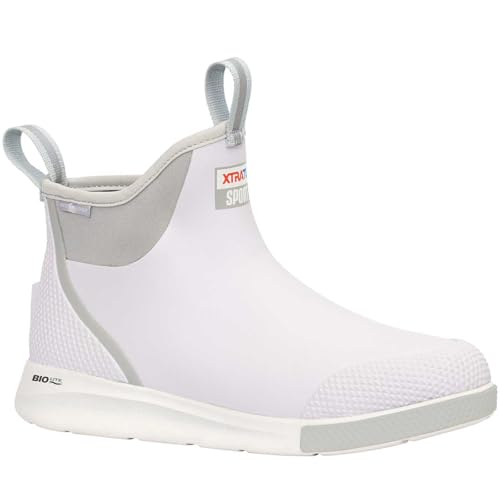 Image of XTRATUF 6 inch Men's Ankle Deck Boot Sport - 30% Lighter, 100% Waterproof Rubber Fishing Footwear - Non-Marking, Slip-Resistant Outsole - Moisture-Wicking Liner