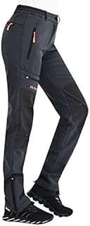 Postropaky Womens Outdoor Snow Ski Pants Waterproof Hiking Insulated Softshell Pants Snowboard Zipper Bottom Leg(313Grey10S)