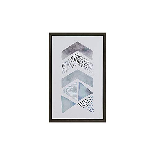 Urban Habitat, This And That 2 Piece Wall Art Gel Coated Canvas, Modern Contemporary Global Inspired Geometric Painting Living Room Accent Décor, Each 13.6" W X 21.6" H X 1.61" D, Blue/Grey #TOP4