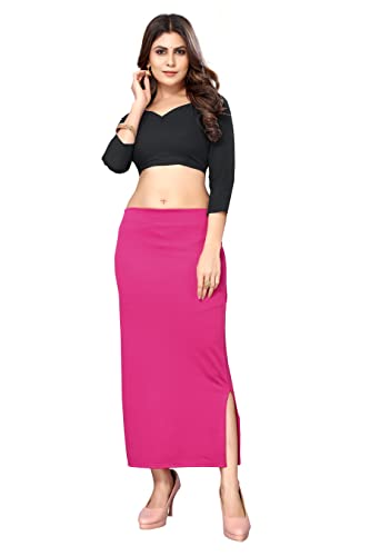 Image of Yashika Women Yashika Women's Full Elastic Lycra Blend Saree Shapewear Petticoat(New-Shape Sky Blue-XL)
