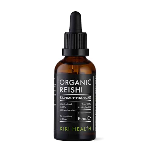 KIKI Health - Organic Reishi Tincture - Supports Immune Function Cardiovascular Health & Overall Vitality - Full-Spectrum Mushroom Extract - No Mycelium Grains or Starch - 50ml