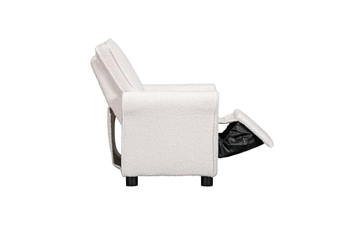 Image of Olive & Opie Jordan Kids /Toddler Push Back Recliner Chair, Lounge Sofa for Boys & Girls Ages 3 and Up, Soft Upholstery, Wooly White