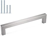 15 Pack homdiy 8 Inch Brushed Nickel Cabinet Pulls Square Cabinet Handles - Modern Kitchen Cabinet Handles Stainless Steel Cabinet Hardware for Drawer, Cupboard