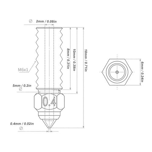 10 Bicos de Aço Inoxidável de Alto Fluxo para Elegoo 4 4 Pro 0,4mm Kit de Bicos de Impressora 3D par