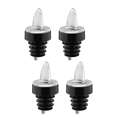 Westmark 4 Boquillas vertedoras para botella, Dispensador con Tubo de Aire, con Anillo Deco, Corcho Plástico, Jet-Pour, Transparente/Negro, 4122248G Westmark 4 Boquillas vertedoras para botella, Dispensador con Tubo de Aire, con Anillo Deco, Corcho Plástico, Jet-Pour, Transparente/Negro, 4122248G