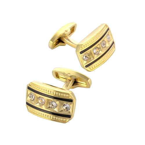 Mancuernillas cuadradas con circonita para hombre miniatura 1