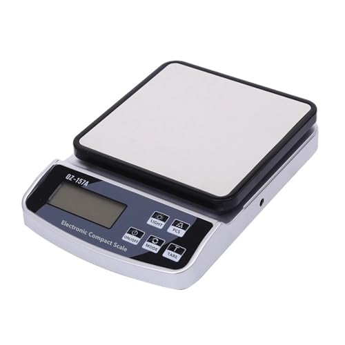 Compatible con básculas electrónicas de 15/10/3 kg calibración precisión, balanza digital for hornear alimentos, carga USB, for cocina y café(10KG-1g)