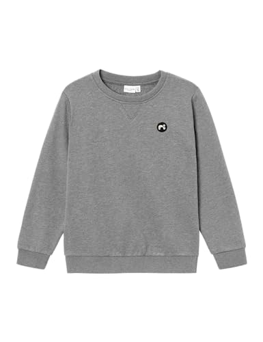 Name IT Jungen Nkmvimo Ls Sweat Bru Noos, Grey Melange, 134-140 EU