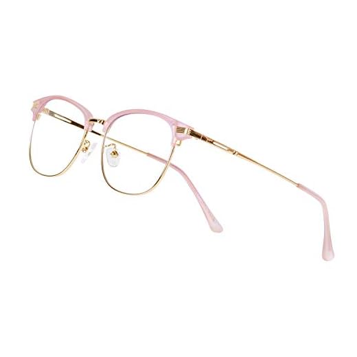 JoXiGo Gafas de ordenador con filtro de luz azul para hombre y mujer, sin fuerza, con estuches de gafas, gafas de protección UV, contra dolores de cabeza, fatiga ocular, gafas de gaming para PC, TV,