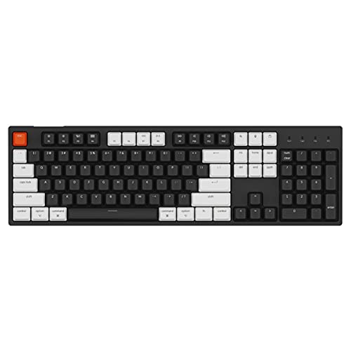 Keychron C2 �t���T�C�Y �L�����J�j�J���L�[�{�[�h Mac�Ή� Keychron Blue Switch 104�L�[ ABS �L�[�L���b�v �Q�[�~���O�L�[�{�[�h Windows�p USB-C Type-C �ґg�P�[�u��
