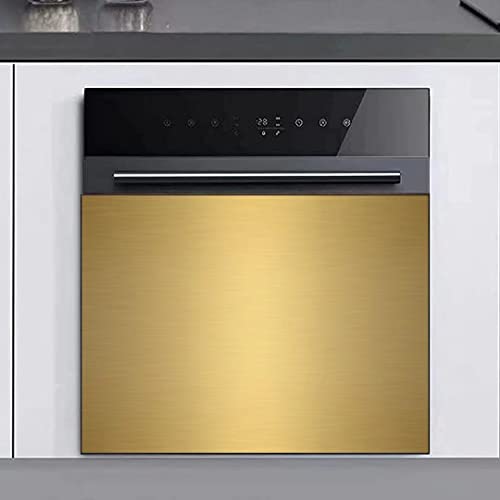 Stainless Steel Brushed Pattern Dishwasher Magnet Cover Panel Decal Home Appliance Art, Stainless Steel Fridge Door Cover Decals Magnetic, Silver, Mobile Magnetic 23" x 26"