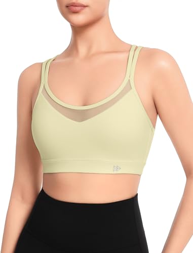 Yvette Sports Bra Lightweight Cloud Series for Women Mesh Splicing Style