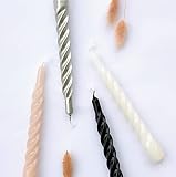 Candles with a Twist®, Stabkerzen gedreht, Hergestellt in Italien, 25 Farben verfügbar, Tafelkerzen lackiert, Spiralkerzen lange Brenndauer 5 Stunden, Kerzen Deko, 6 Stück, 2,2 x 21cm (Nude)