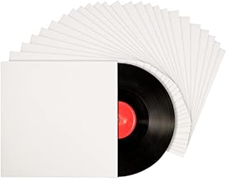 BELLE VOUS 12-Inch White Vinyl Record LP Outer Sleeves (25 Pack) - L31 x W31cm / 12.2 x 12.2 Inches - No Centre Hole, Acid-Free Protection Jackets - Blank Unfinished Album Covers
