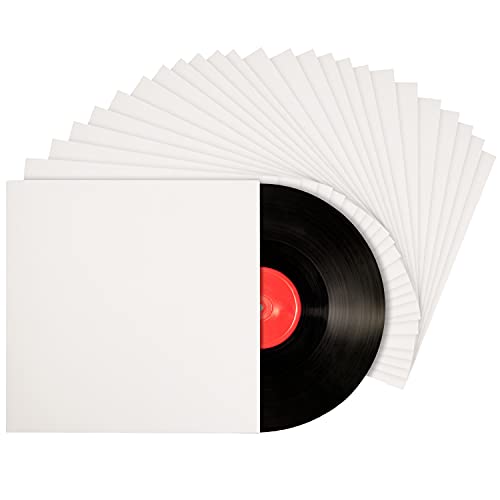 BELLE VOUS Funda Vinilo Cartón Blanco Kraft Discos 12 Pulgadas LP (Pack de 25) 31 x 31 cm...