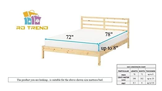 Image of RD TREND 360 Fitted Bedsheets King Size 78x72x8 Inch, Elastic Bedsheets for King Size Bed with 2 Pillow Covers-18x28 Inch (Blue Solid)