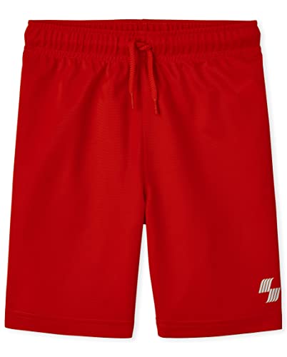 The Children's Place Boys' Athletic Basketball Shorts, Red, Medium