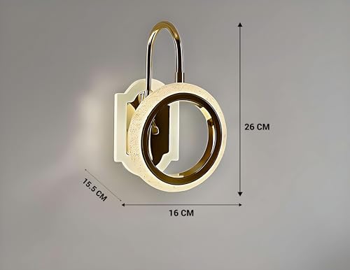 Image of FILLISKA Luxurious Acrylic Crystal Wall Lamp with Adjustable Colour Changing Function, Elegant Finish (FrenchGold-61282LND)(1 Year Warranty)